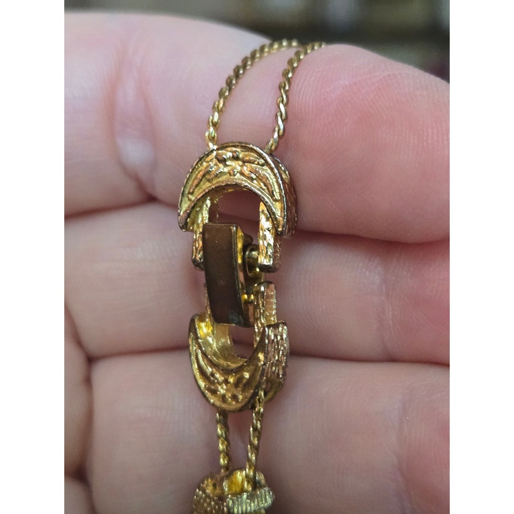 Goldtone Elephant Slide Bracelet Vintage - Picture 4 of 6